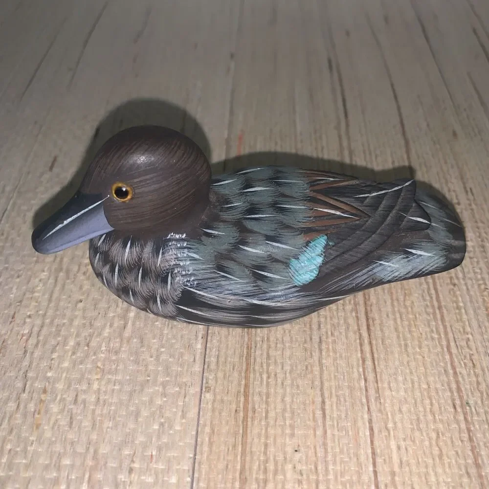 VTG 2 Hand Painted/Carved Wood Duck  People Republic Of China 1970-1990 Numbered